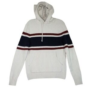 Old Navy Knit Hoodie Sweater Striped Pullover Casual Comfy Retro Mens Size XS